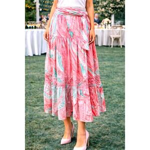 St Roche Selma Midi Skirt Pink Marbled size S